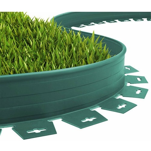 Hd Gurup Plastik Çim Sınırlayıcı-çim Ayırıcı Esnek 10 M Yeşil + Sabitleme Kazıkları