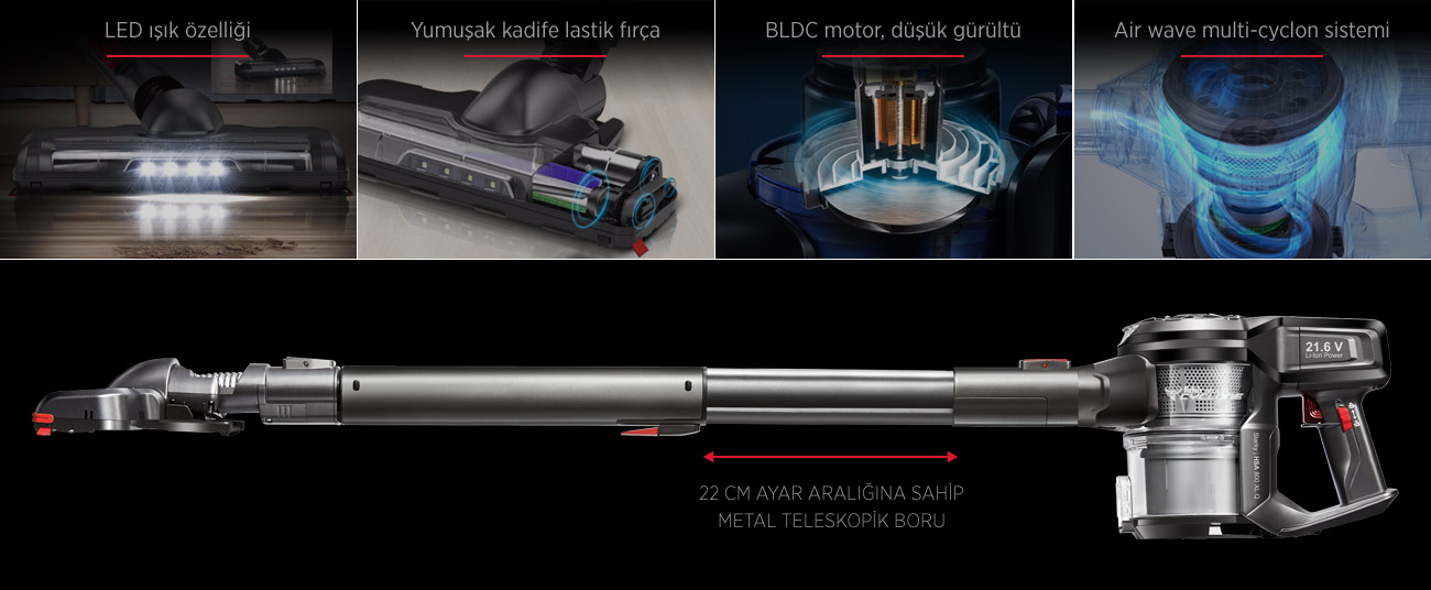 Fakir HSA 800 XL Q Bldc Starky 2 in 1 Şarjlı Dikey Süpürge