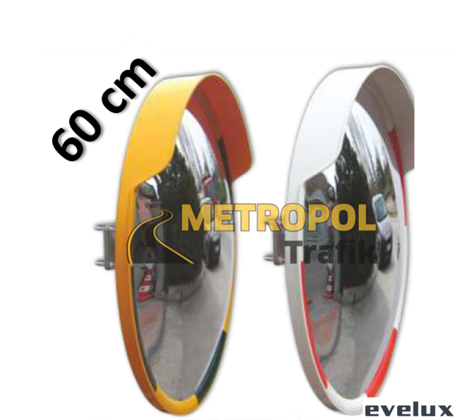 Evelux Trafik Güvenlik Aynası Çap 60 Cm Turuncu Siyah