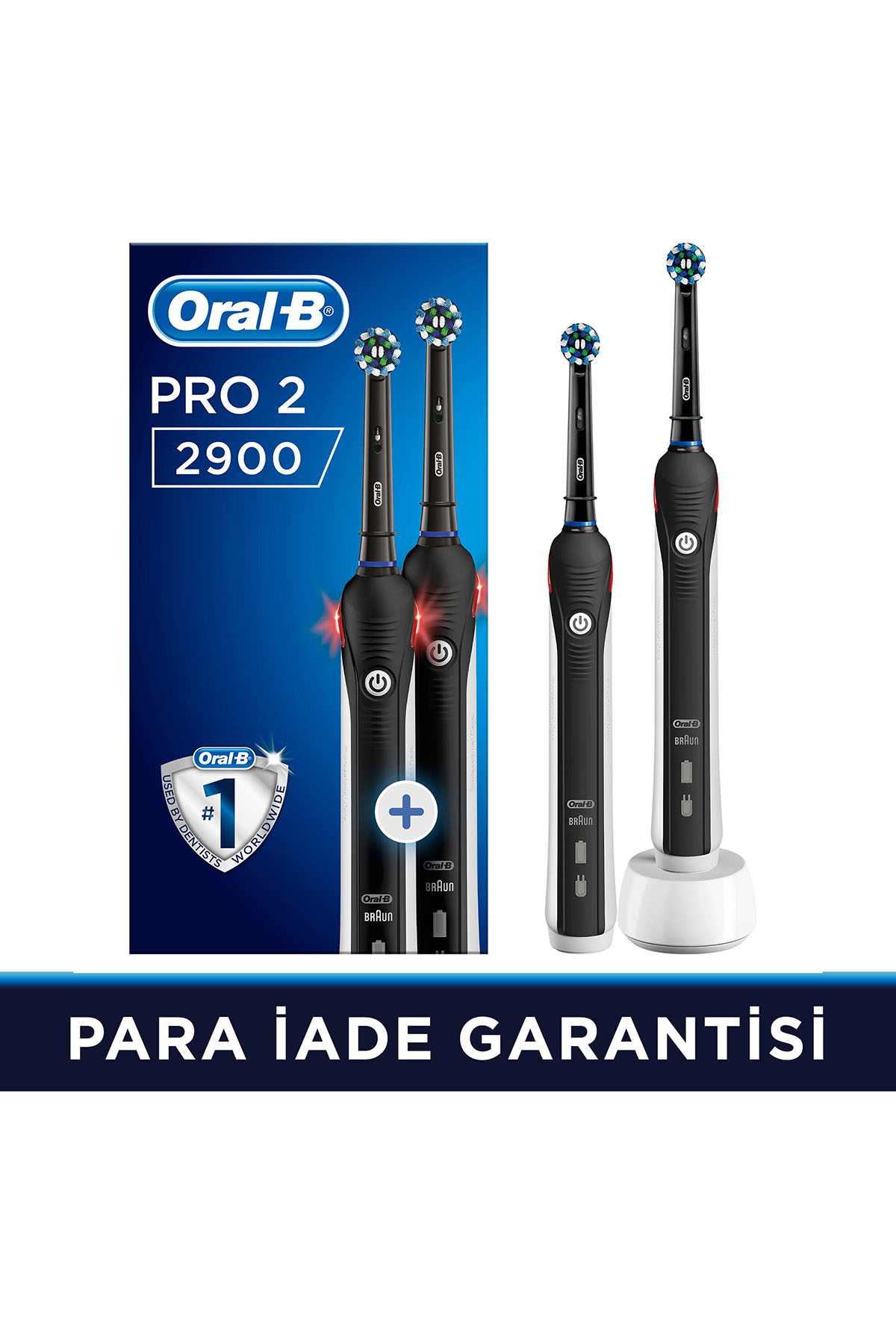 Oral-B Pro 2900 Elektrikli Diş Fırçası Siyah 2'li