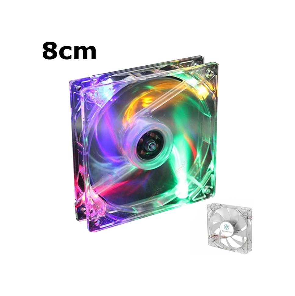 8 Cm Kasa Fanı 4 Renk Sessiz Işıklı Vidalı