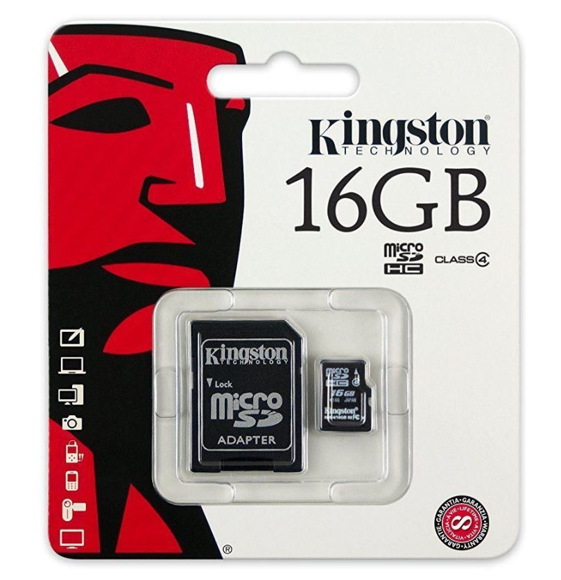 Kingston SDC4/16GB 16 GB SDHC Class 4 Micro SD Hafıza Kartı + Adaptör