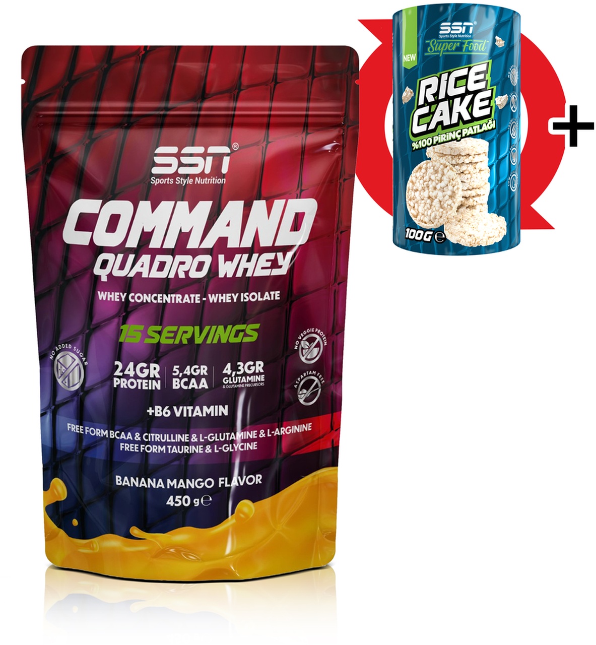 Ssn Command Quadro Whey Protein Tozu 450 Gr Muz-Mango