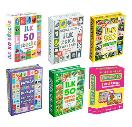 Diy Toy Zeka Kartları 6 Lı Set Eğitici Kartlar Hafıza Kartlar