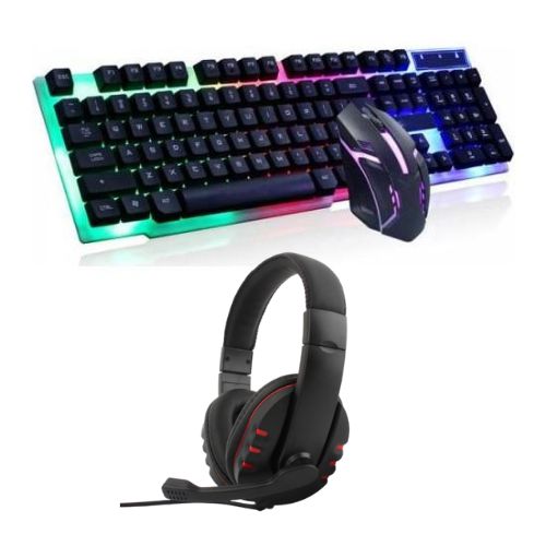 Bood Nuo Gaming Bundle Kablolu RGB Klavye Mouse Set + Kulak Üstü Kulaklık