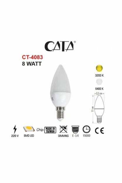 Cata Ct-4083 8 W E14 Led Ampul Gün Işığı 3200K