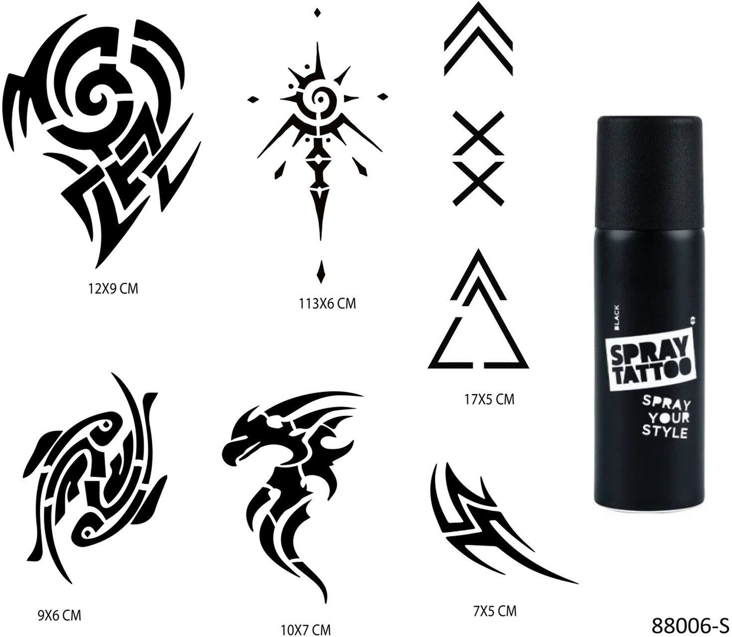 Airbrush Tattoo Tribal Modeller Spray Tattoo Geçici Sprey Dövme Seti