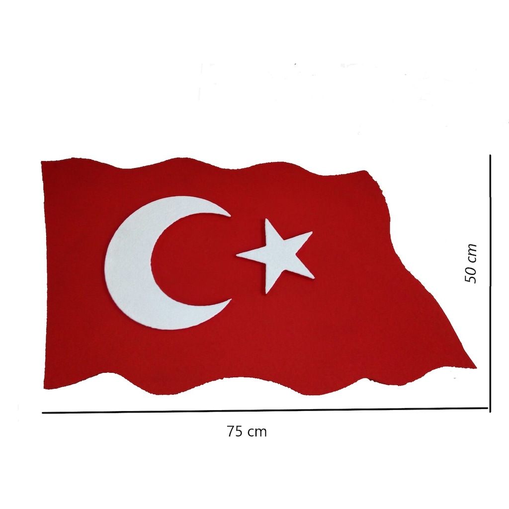 Türk Bayrağı ( 75x50x3) Strafor Kartonpiyer Dekor Süs