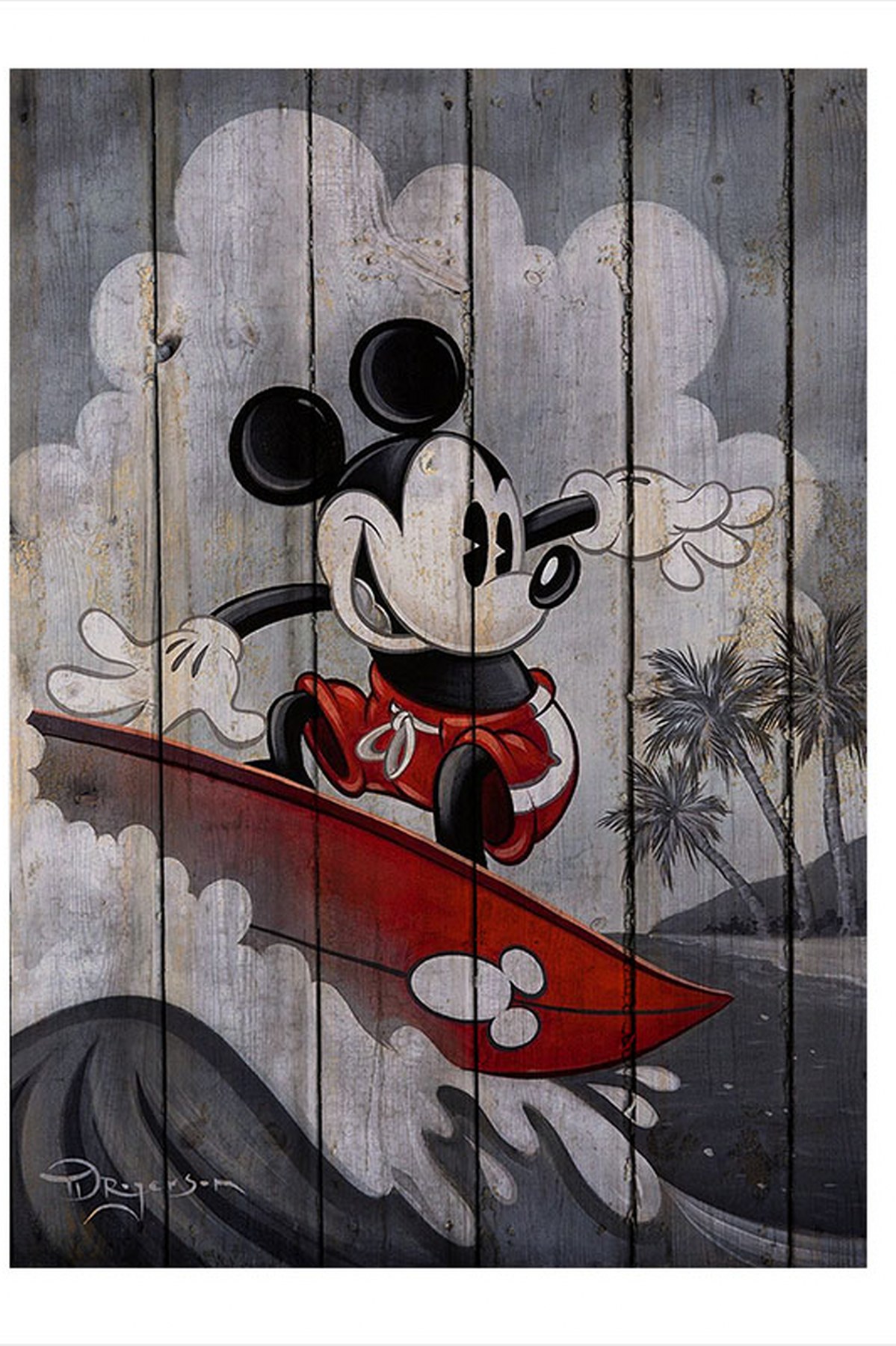 Ekart Sörf Yapan Mickey Mouse Model Mdf tablo