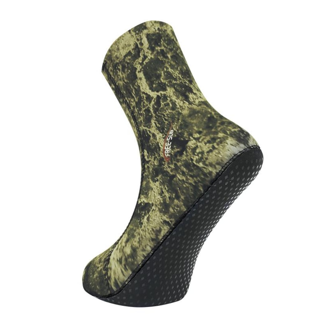 Free-Sub 5Mm Opencell Expert Green Kamuflaj Tabanlı Dalış Çorabı (489036321)