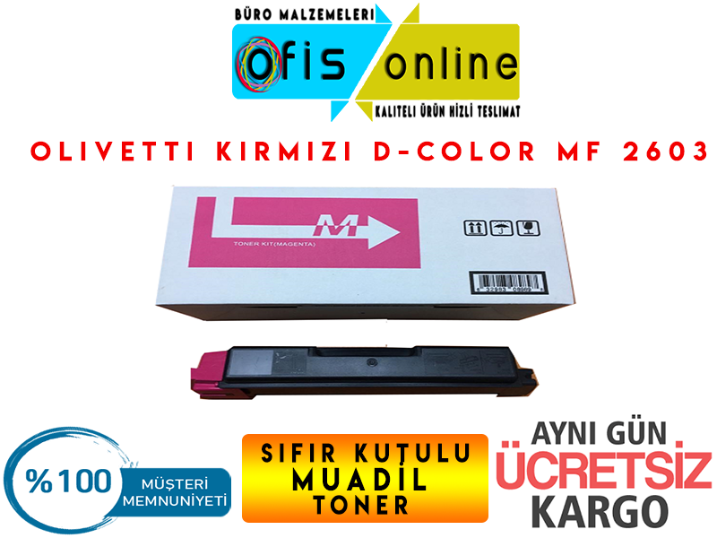 Olivetti Uyumlu Kırmızı Toner D-Color Mf 2603-2604-2614 P2026