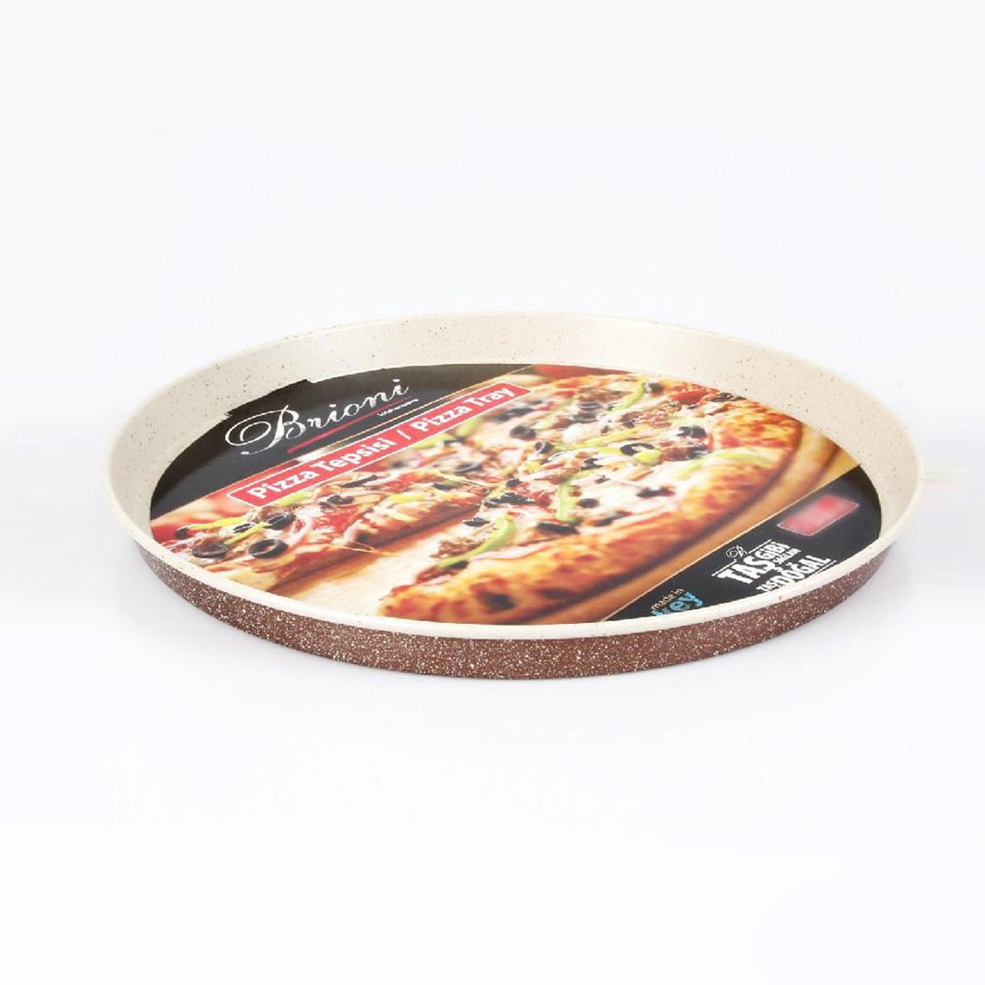 Brioni Pizza Tepsisi 28 CM Kahverengi Dış Yüzey