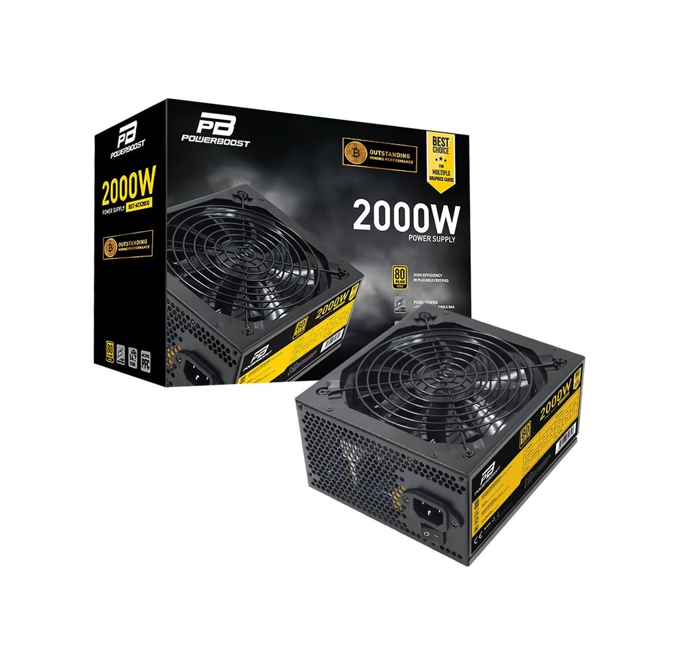 Power Boost 2000W 80+ Gold 14 CM Fan Aktif PFC Güç Kaynağı