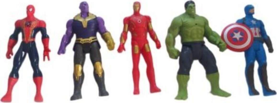 Avengers 5'li Karakterler Spiderman + Thanos + Ironman, + Hulk +