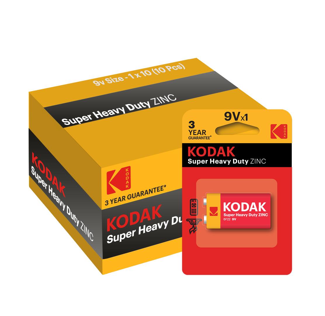 Kodak 10 Adet Çinko Karbon Blisterli 9 Volt Pil
