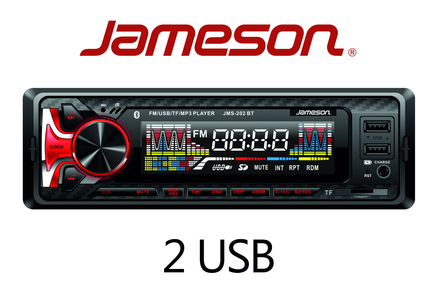 Jameson Jms-202Bt Oto Teyp Usb/Sd/Aux/Bluetooth 2 Usb Girişli