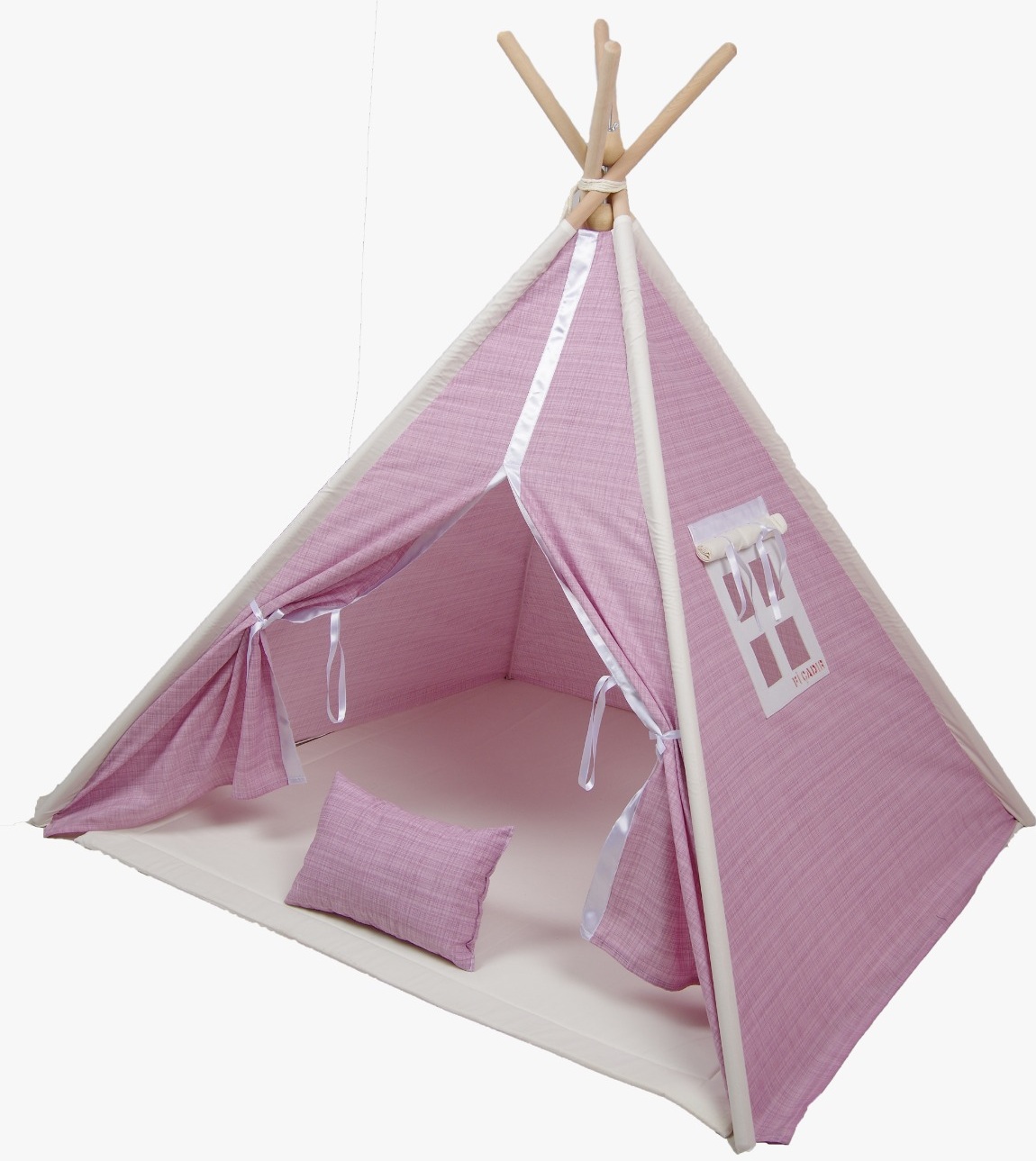 Fi Çadır Premium Oyun Çadırı Ahşap İskeletli Pamuklu Kumaş Gül
