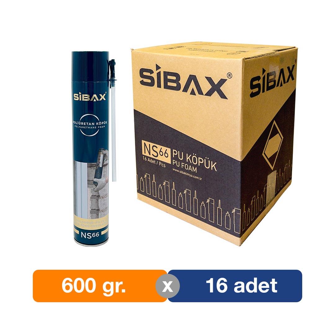 Sibax Ns66 Poliüretan Dolgu Köpüğü Montaj Köpük 600 Gr 16'lı Paket