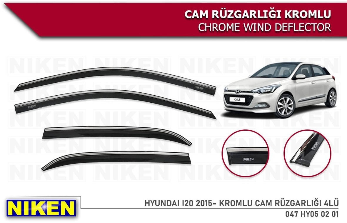 Hyundai İ20 Cam Rüzgarlığı Kromlu 2015+ Niken