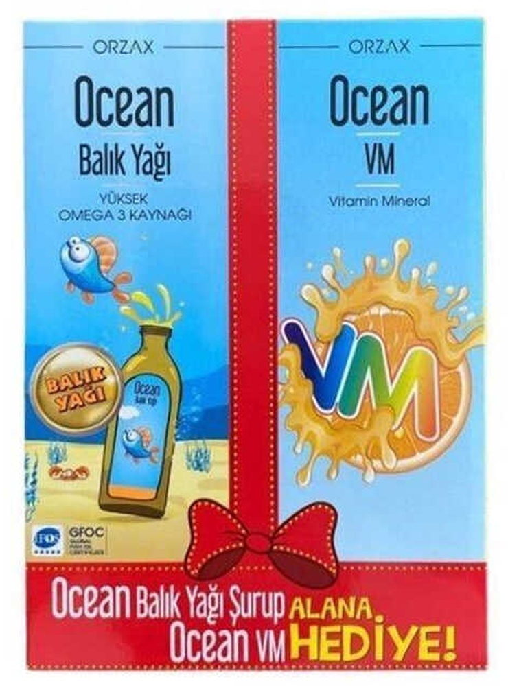 Ocean Portakal Aromalı Balık Yağı 150 ML + Ocean Vm Portakal Aromalı 150 ML