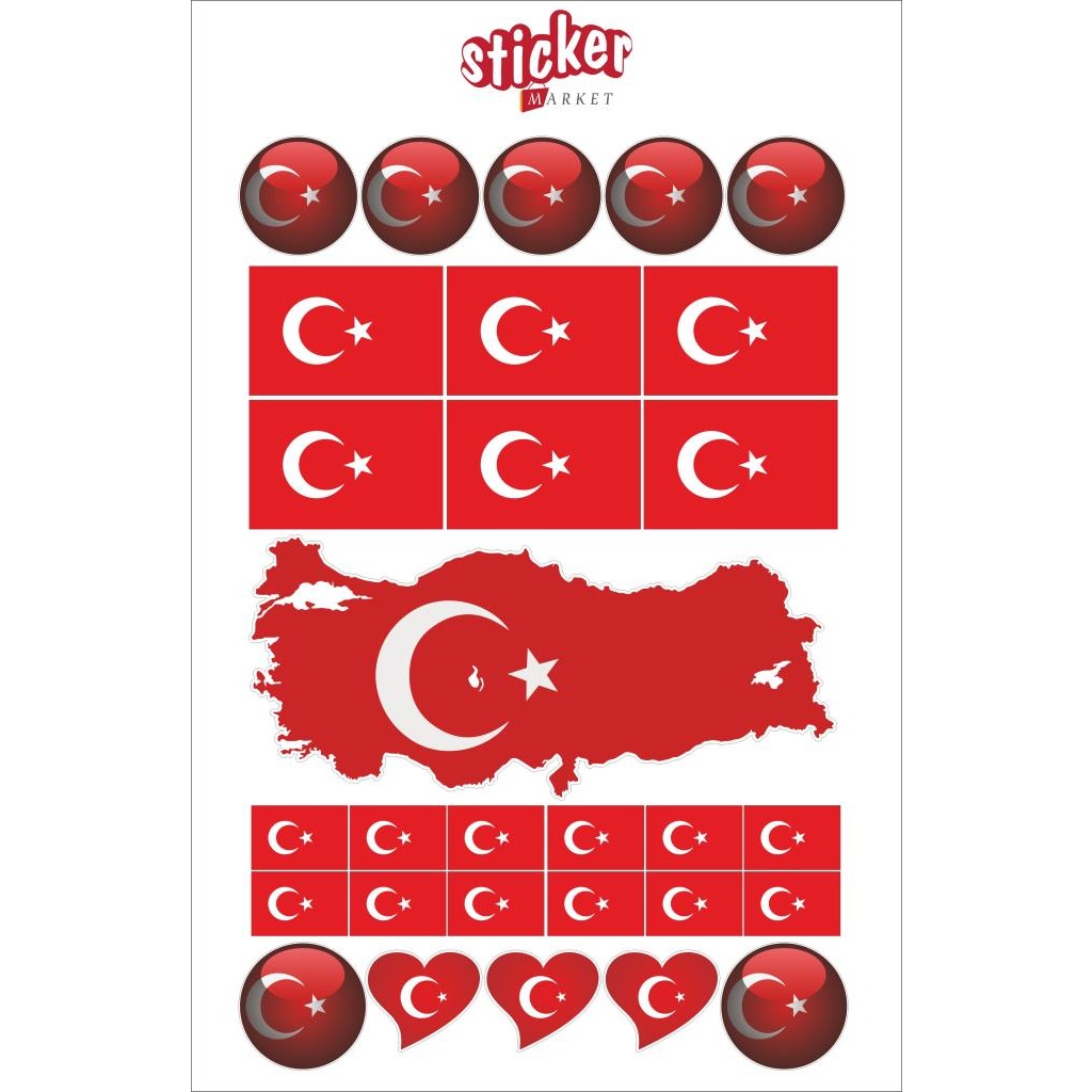 Türk Bayrağı Sticker Seti (125717093)