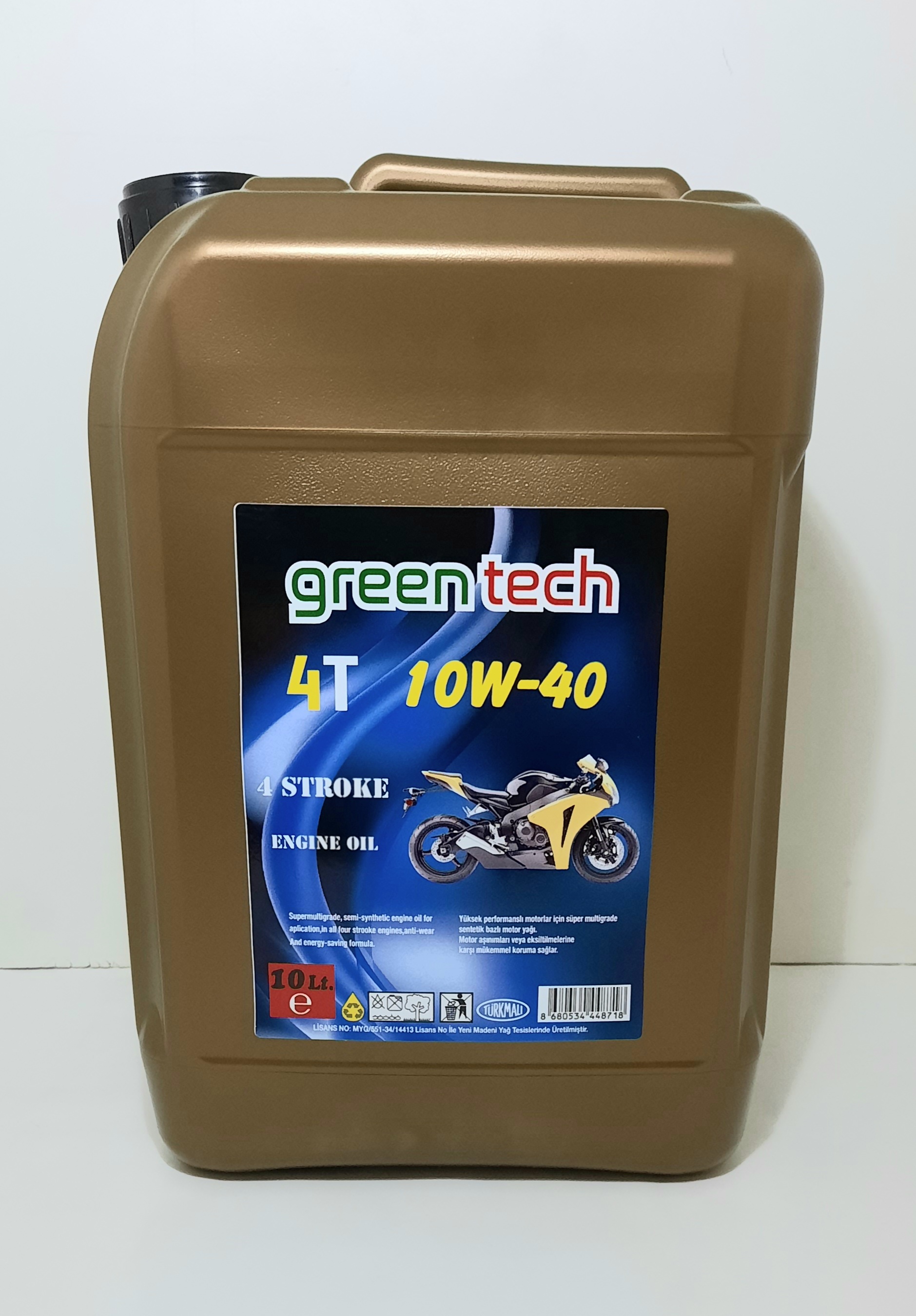 greentech 4T 10W40 MOTORSİKLET MOTOR YAĞI 10 LİTRE