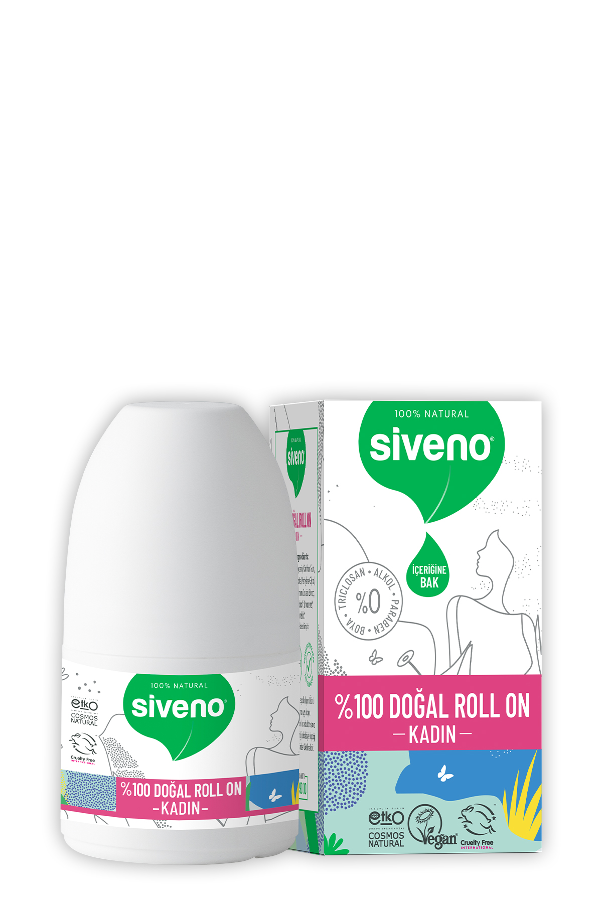 Siveno Ter Kokusu Önleyici Vegan Kadın Roll-On Deodorant 50 ML