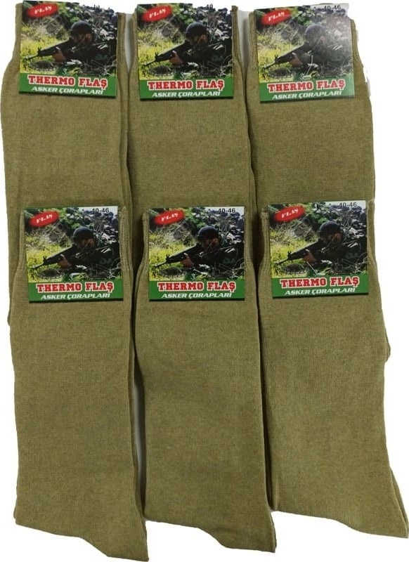 Asker Çorabı Penye Yeşil 6 Adet