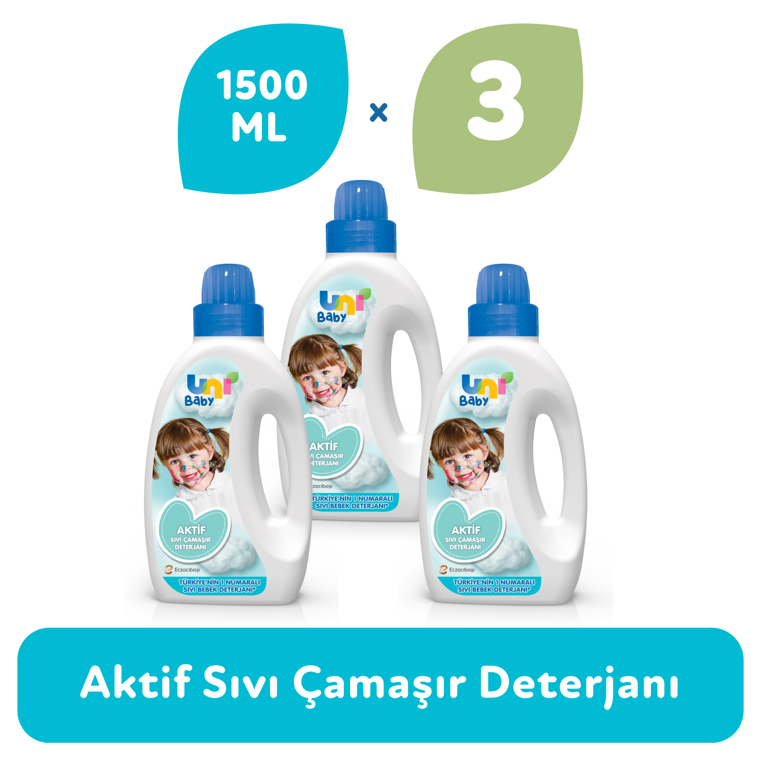 Uni Baby Hipoalerjenik Sıvı Çamaşır Deterjanı 3 x 1500 ML