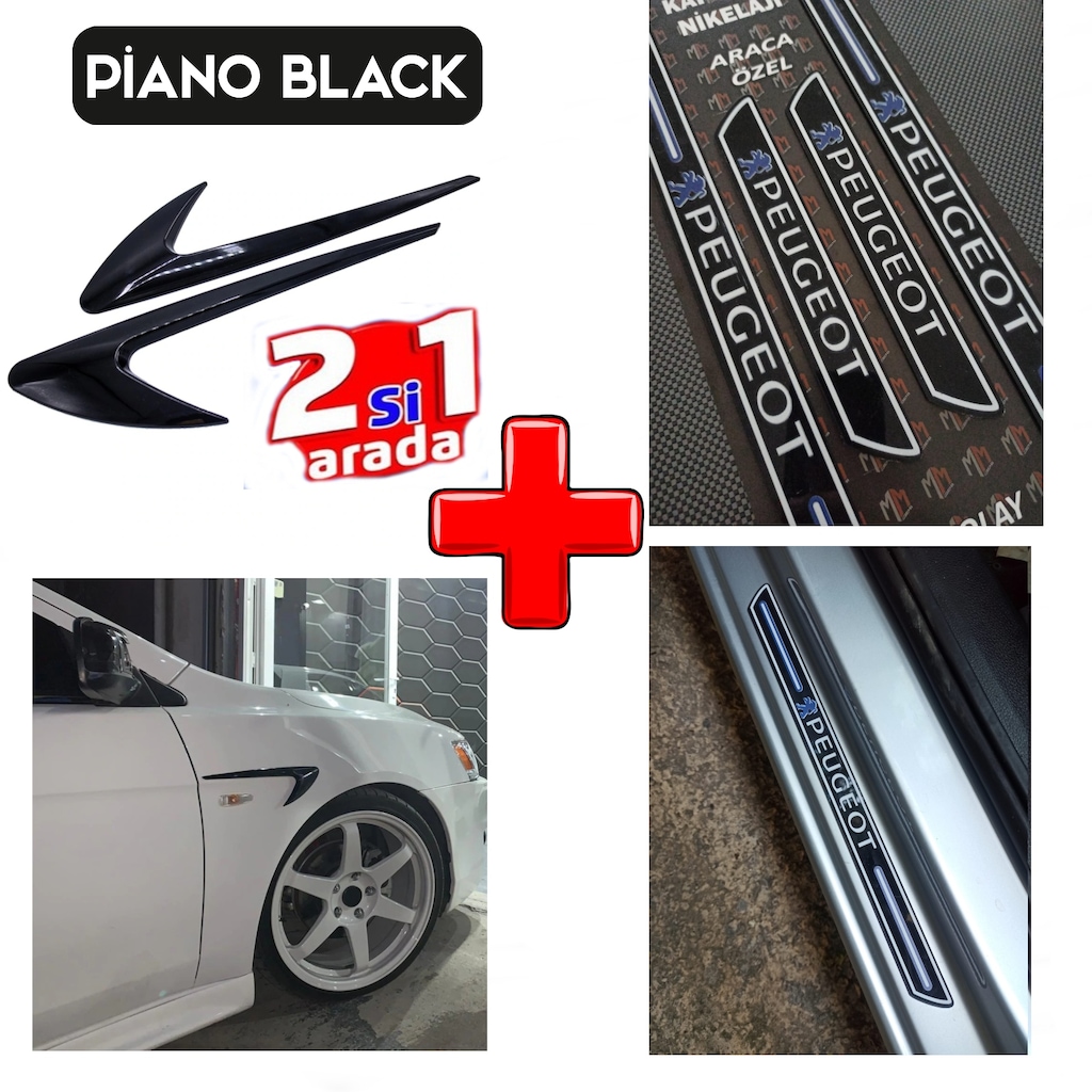 Peugeot 208 Kapı Eşiği Çamurluk Venti Piano Black
