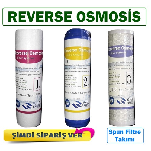 Reverse Osmosis Su Arıtma Ön Filtre Takımı 3 Lü Set Water Quality
