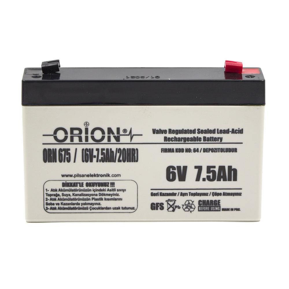 Orion 6v 7.5ah Bakımsız Kuru Akü -