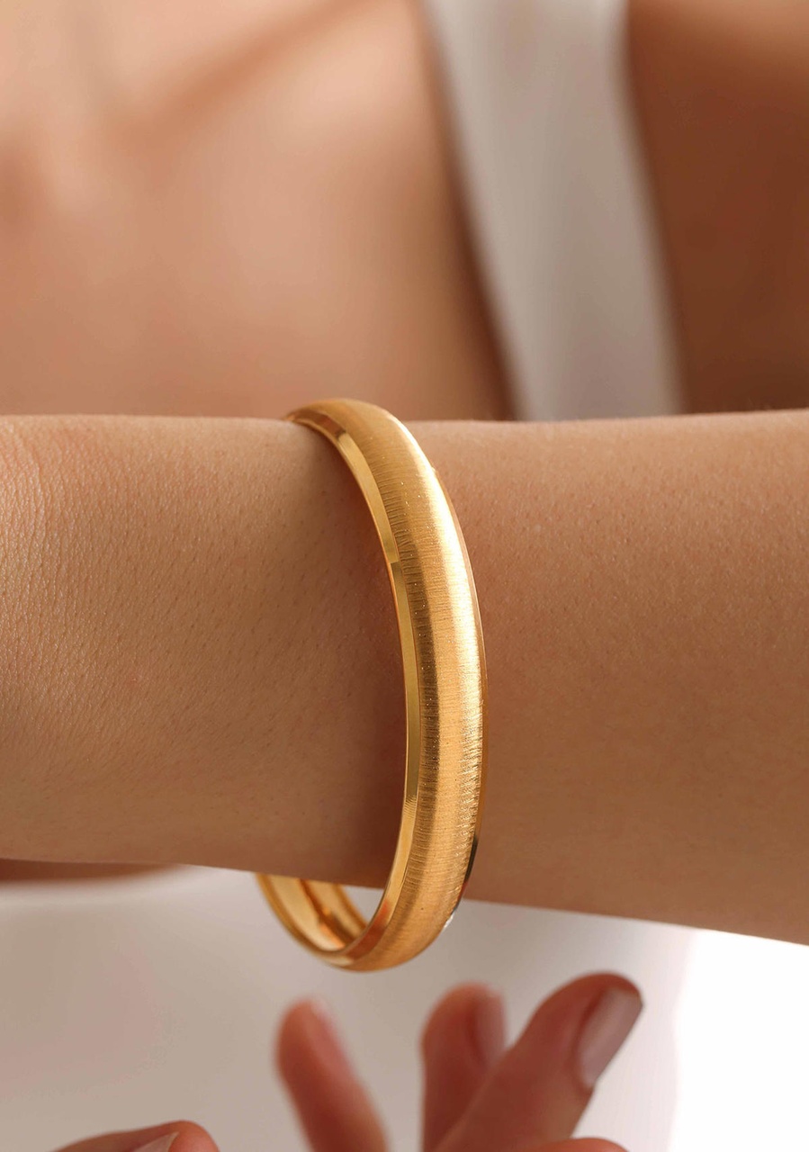 14 Ayar Altın Bombeli Bilezik 