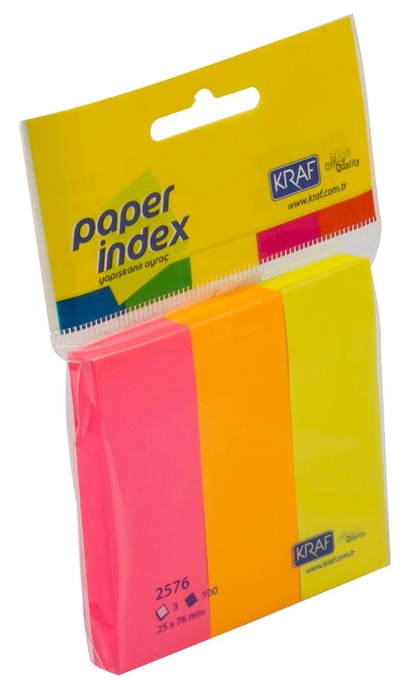 Kraf Kağıt Index 25X76Mm 3 Renk 100 Sf 2576