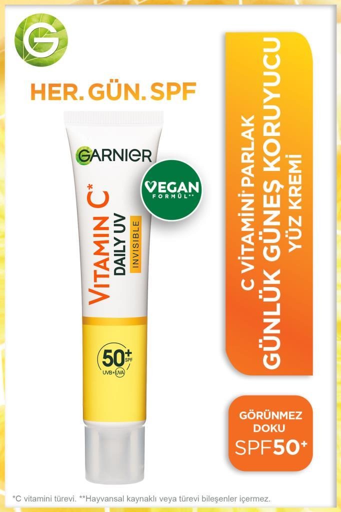 Garnier Vitamin C Daily Uv Invisible Günlük Koruyucu Yüz Güneş Kremi SPF50+ 40 ML