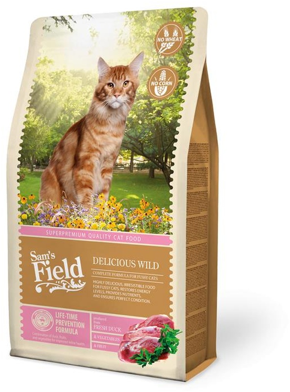 Sam's Field Delicious Wild Ördekli Seçici Kediler İçin Tahılsız Yetişkin Kedi Maması 7500 G
