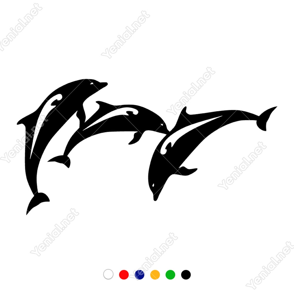 Birbiri Ile Oynaşan Yavru Yunus Balıkları Sticker (407472890)