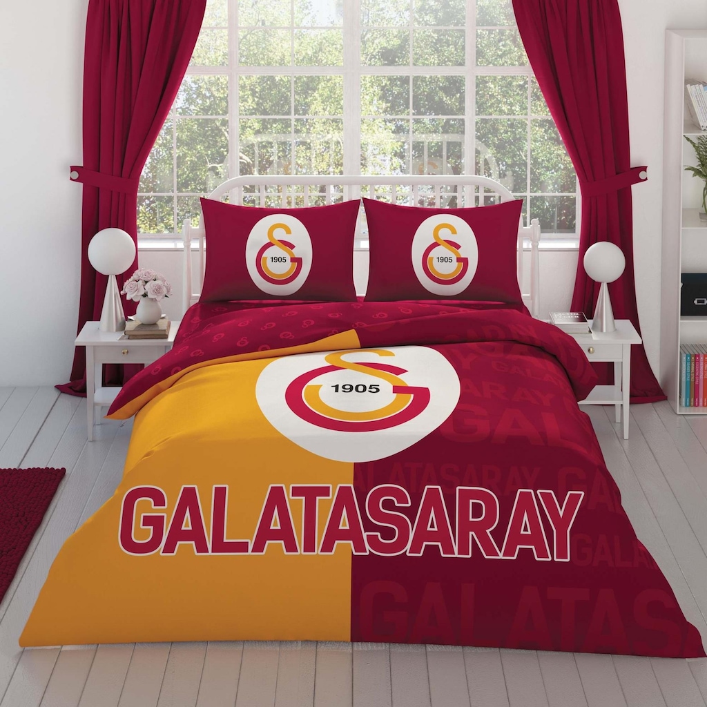 Taç Galatasaray Parçalı Logo Pamuk Nevresim Takımı