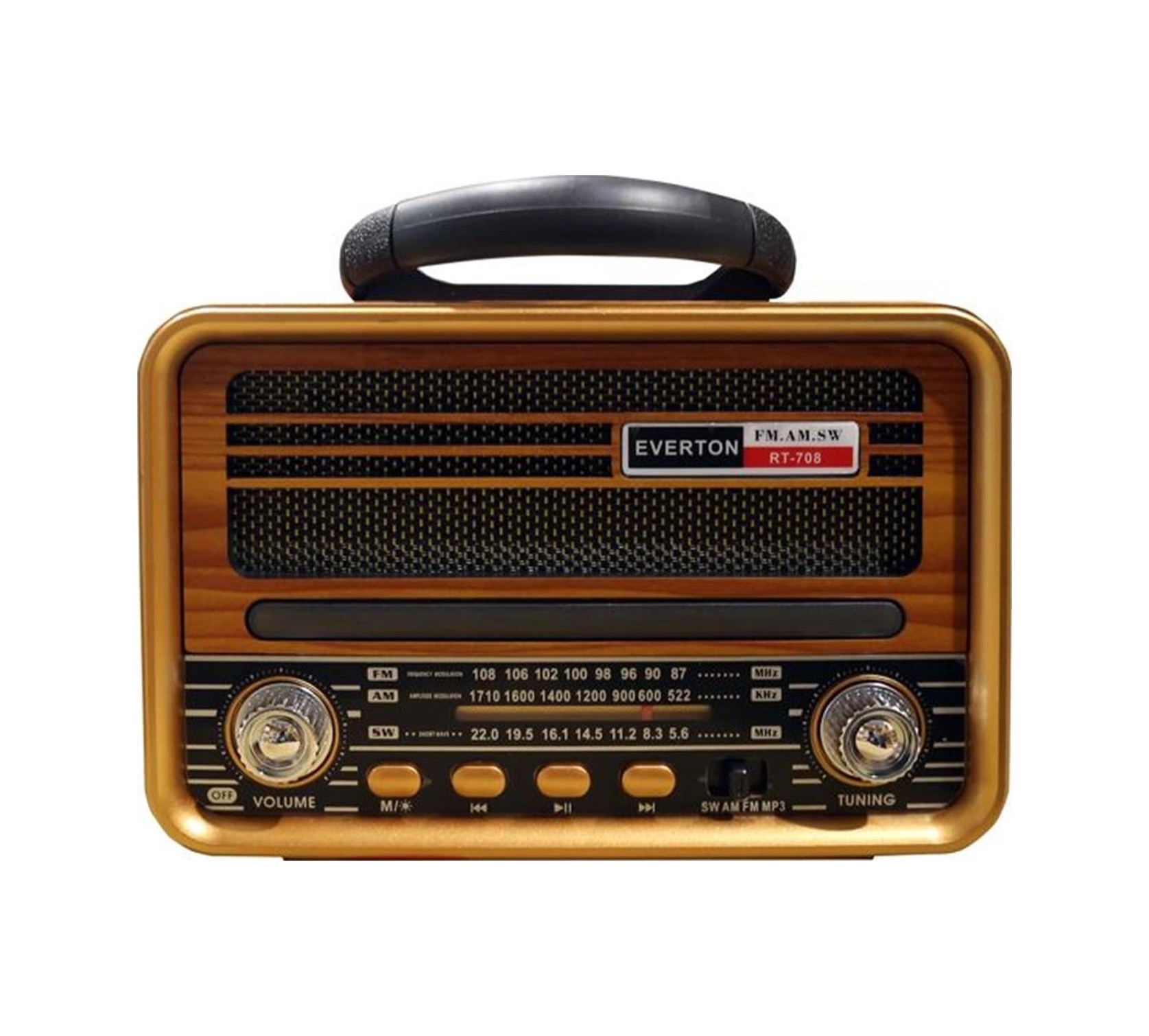 Everton Rt-708 Bluetooth Fm-usb-tf-aux Solarlı Şarjlı Nostaljik Radyo