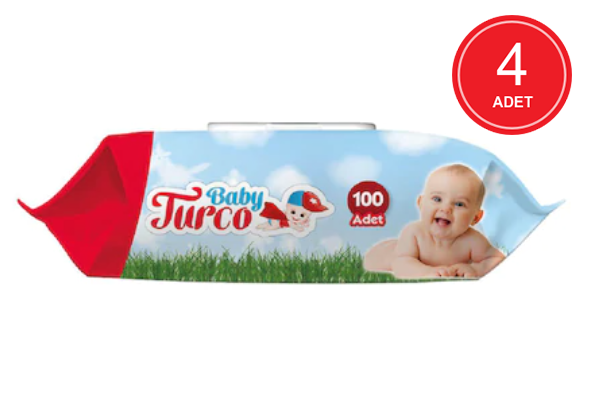 Baby Turco Islak Bebek Havlusu 4 X 100'Lü