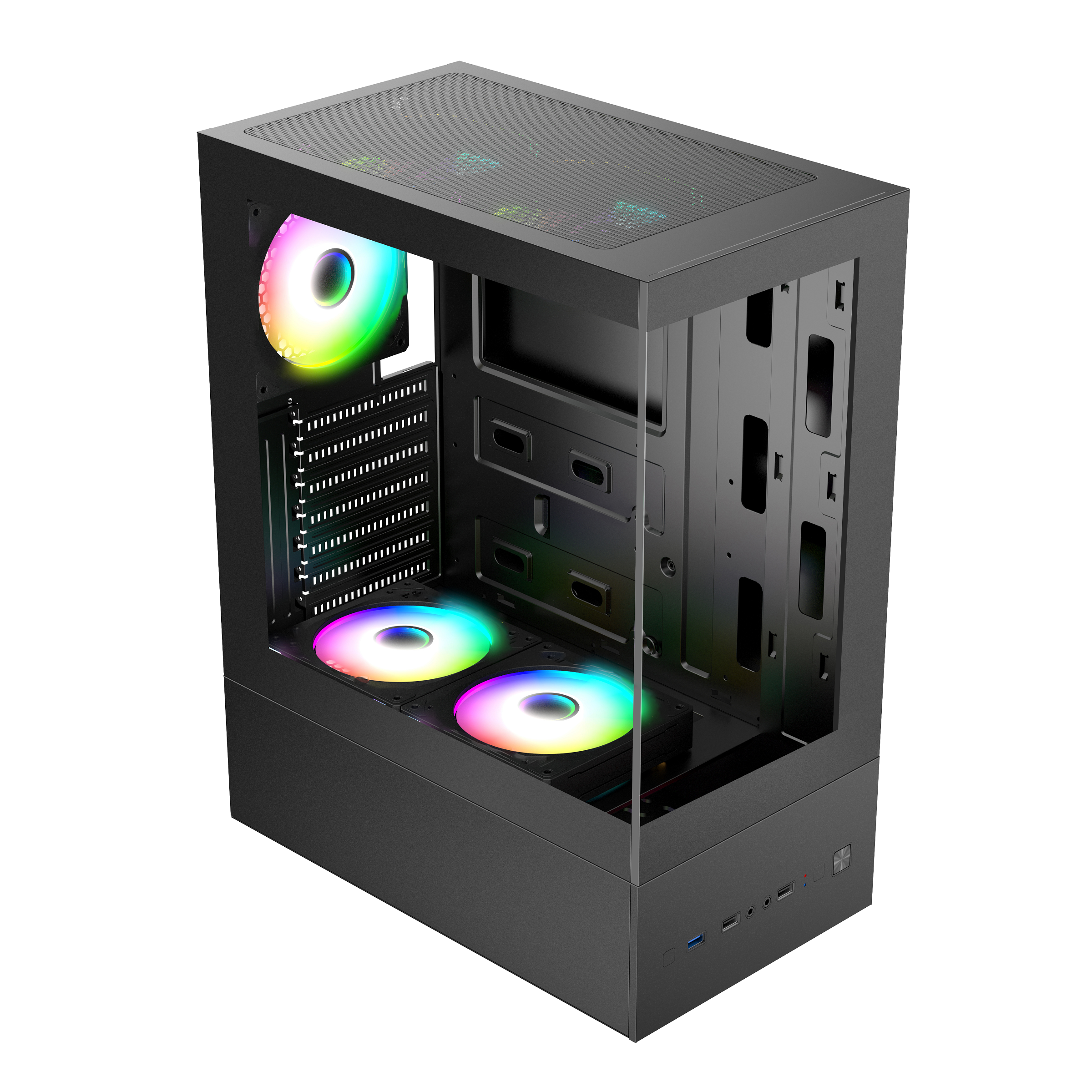 Zoko Smıle Siyah 5x12cm Argb Fanlı Temper Camlı Atx Gaming Kasa