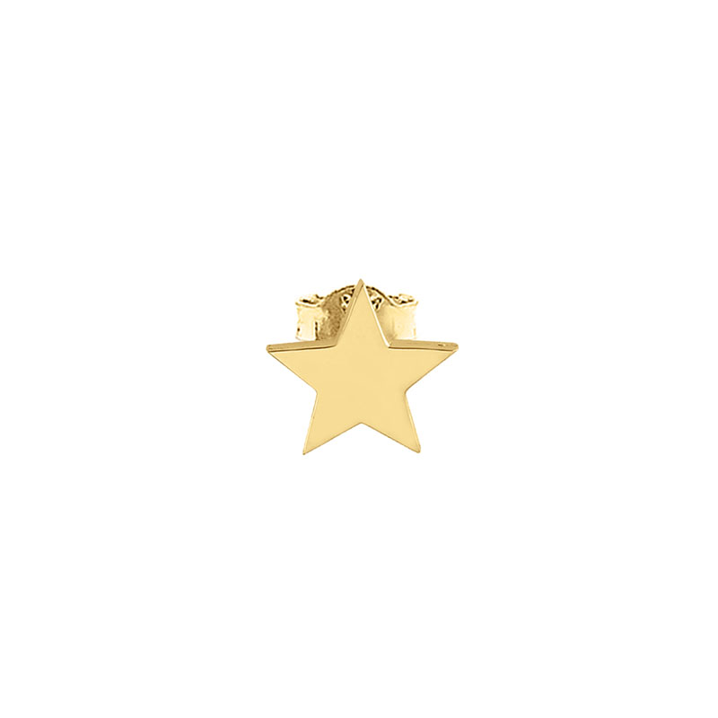 14 Ayar Altın Mini Tek Yıldız Küpe