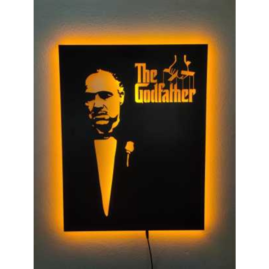 The Godfather Led Işıklı Ahşap Tablo