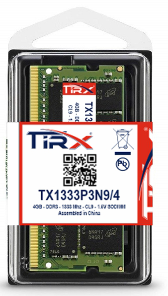 Tirx TX1333P3N9/4 4 GB DDR3 1333 MHz CL9 Notebook Ram