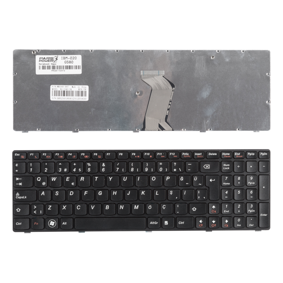 Parspower Lenovo Uyumlu Ideapad G580 20150, 20157, 2189 Notebook Klavye (Siyah Tr)