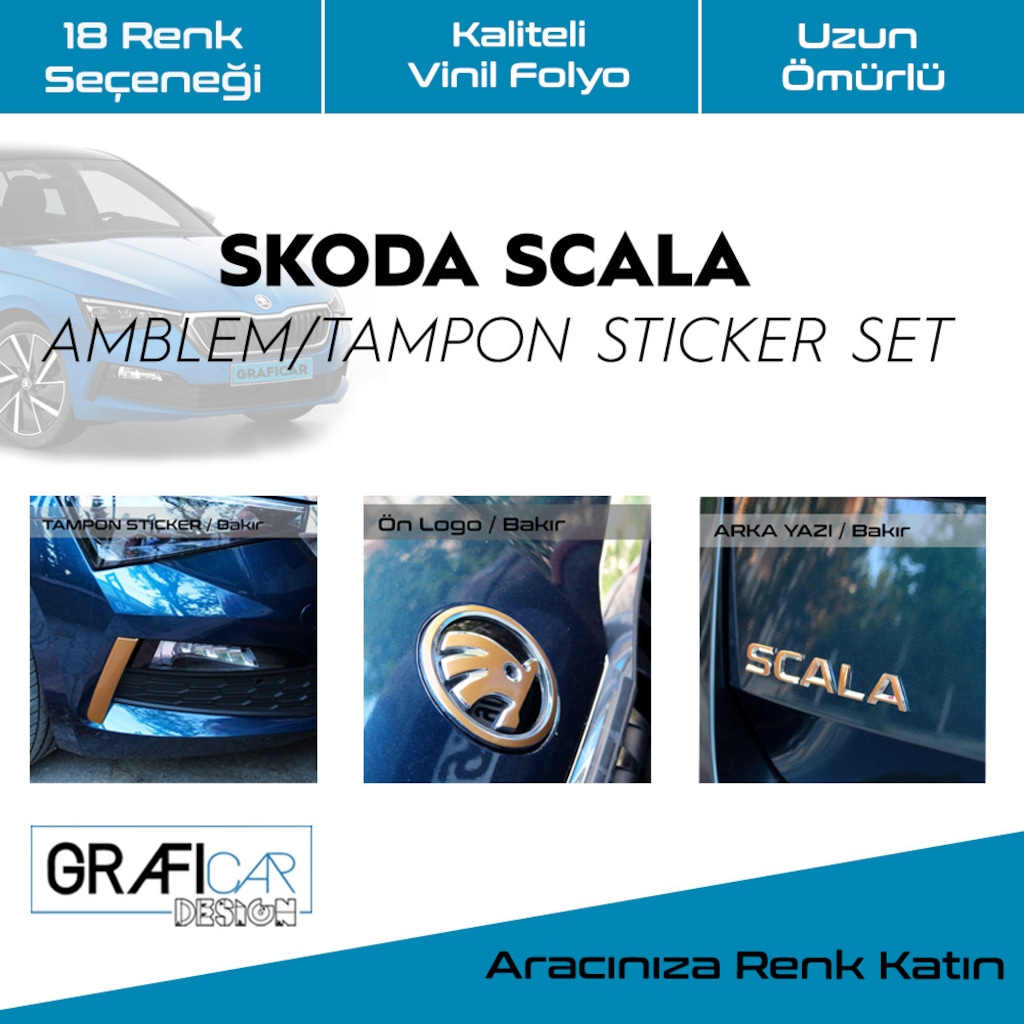 Skoda Scala Amblem&Tampon Stıcker Set (544752391)