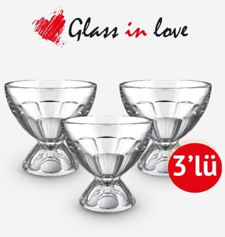Glass In Love Tatlı Dondurma Kasesi 3lü 250 Cc