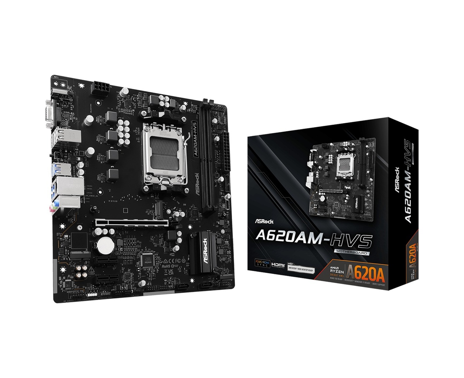 Asrock A620am-hvs Amd A620 Soket Am5 Ddr5 6800 Oc Mhz Matx Gaming Aaaa11asr0039