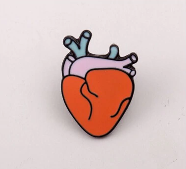 Anatomik Kalp Broş Yaka Pin