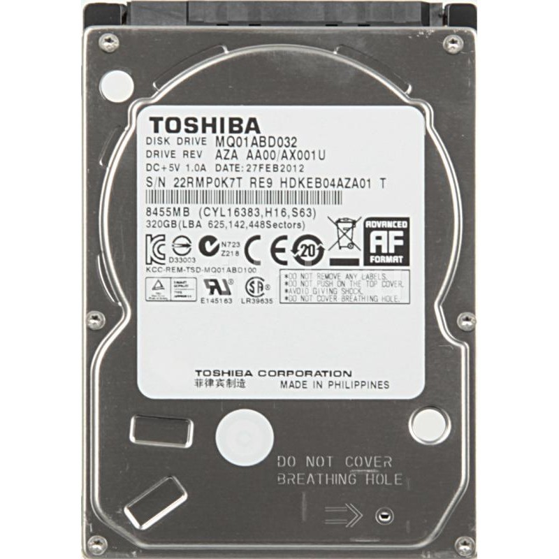 Toshiba MQ01ABD032 2.5" 320 GB SATA HDD